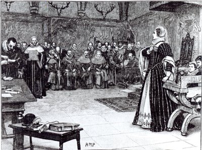 Trial of Mary Queen of Scots (1542-87) in Fotheringhay Castle by Edouard Berveiller